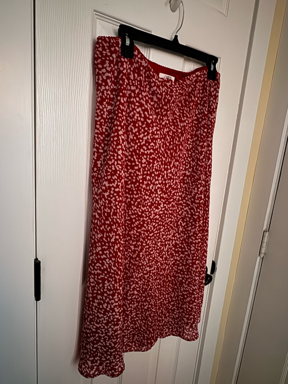 Cato Red and White Printed Maxi Skirt